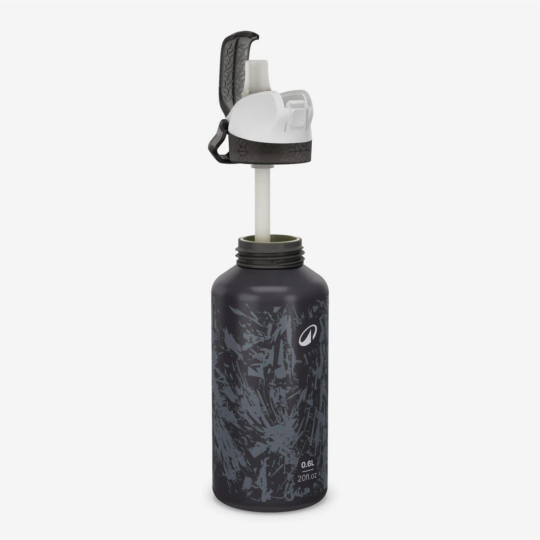 Kids’ 0.6L alu. water flask 500 with instant cap, pipette and straw, for hiking - Image 10