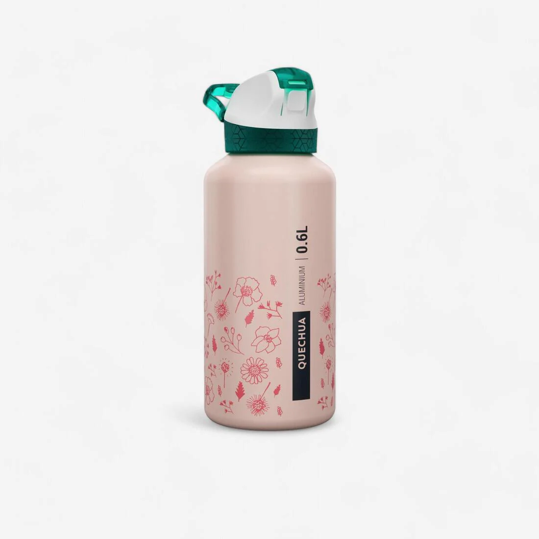 Kids’ 0.6L alu. water flask 500 with instant cap, pipette and straw, for hiking - Image 2