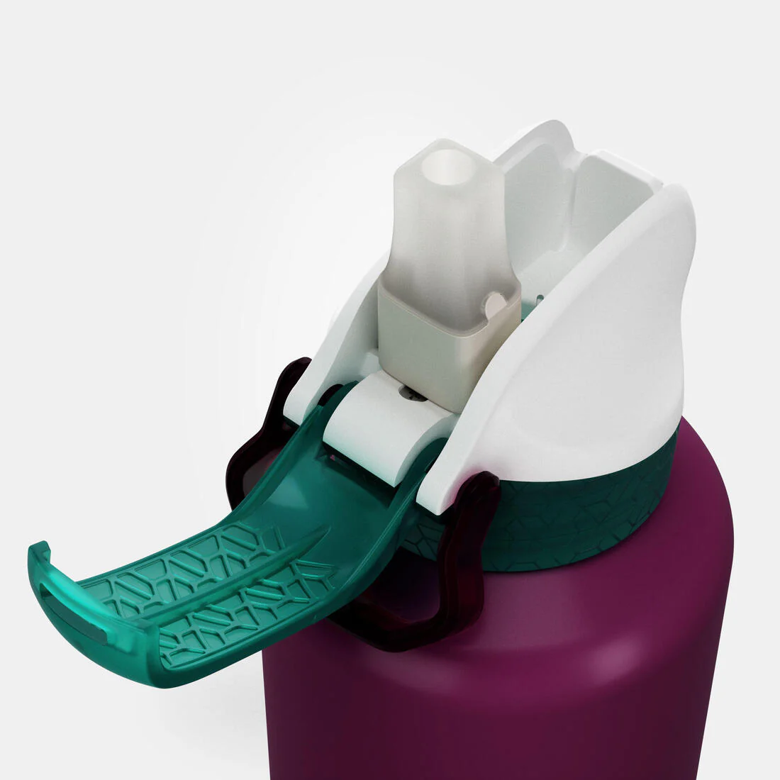 Kids’ 0.6L alu. water flask 500 with instant cap, pipette and straw, for hiking - Image 31