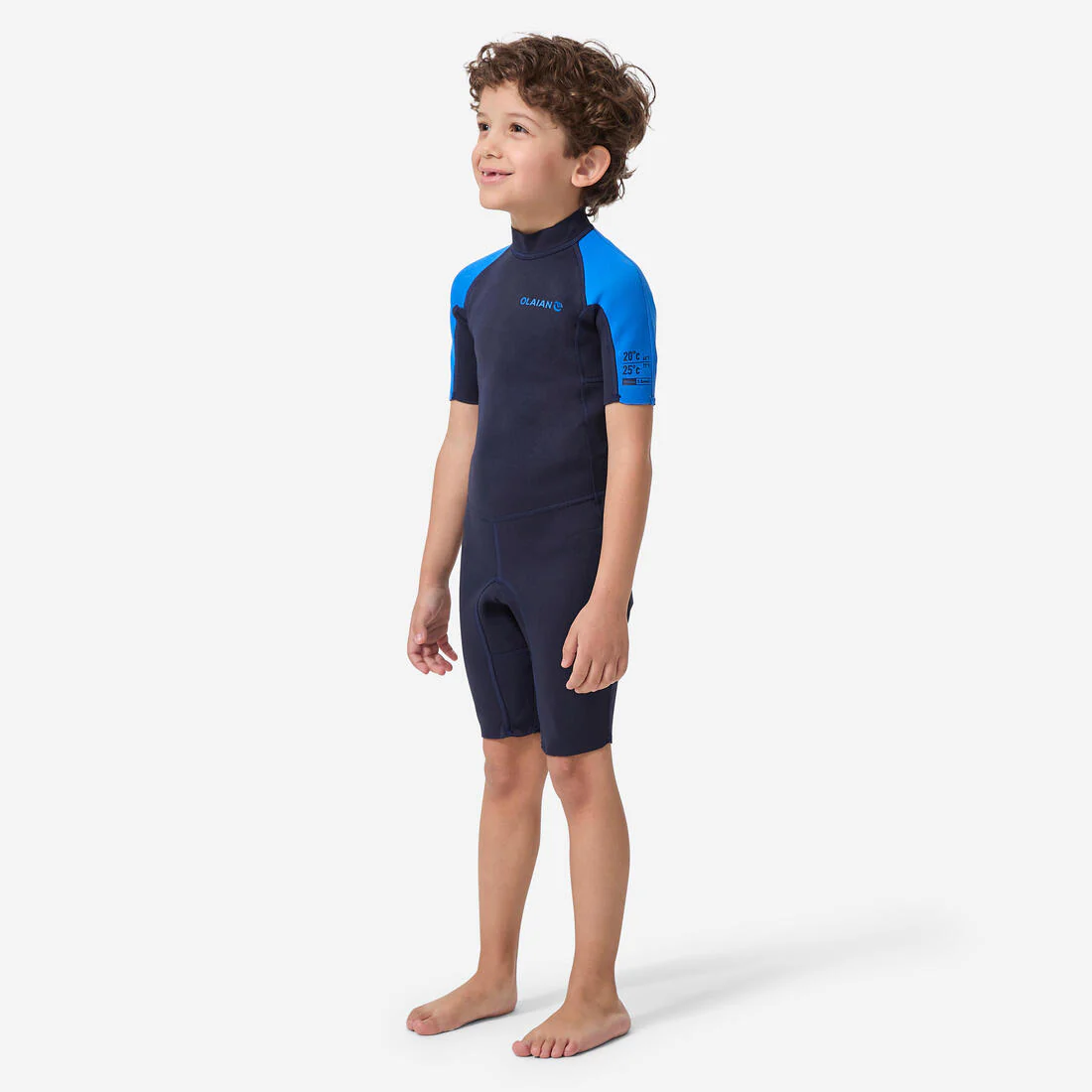 100 kid’s 1.5 mm neoprene blue Shorty Surfing wetsuit - Image 7