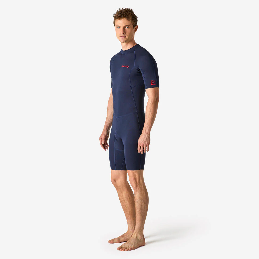 100 men’s 1.5 mm neoprene Shorty Surfing wetsuit - navy blue - Image 2