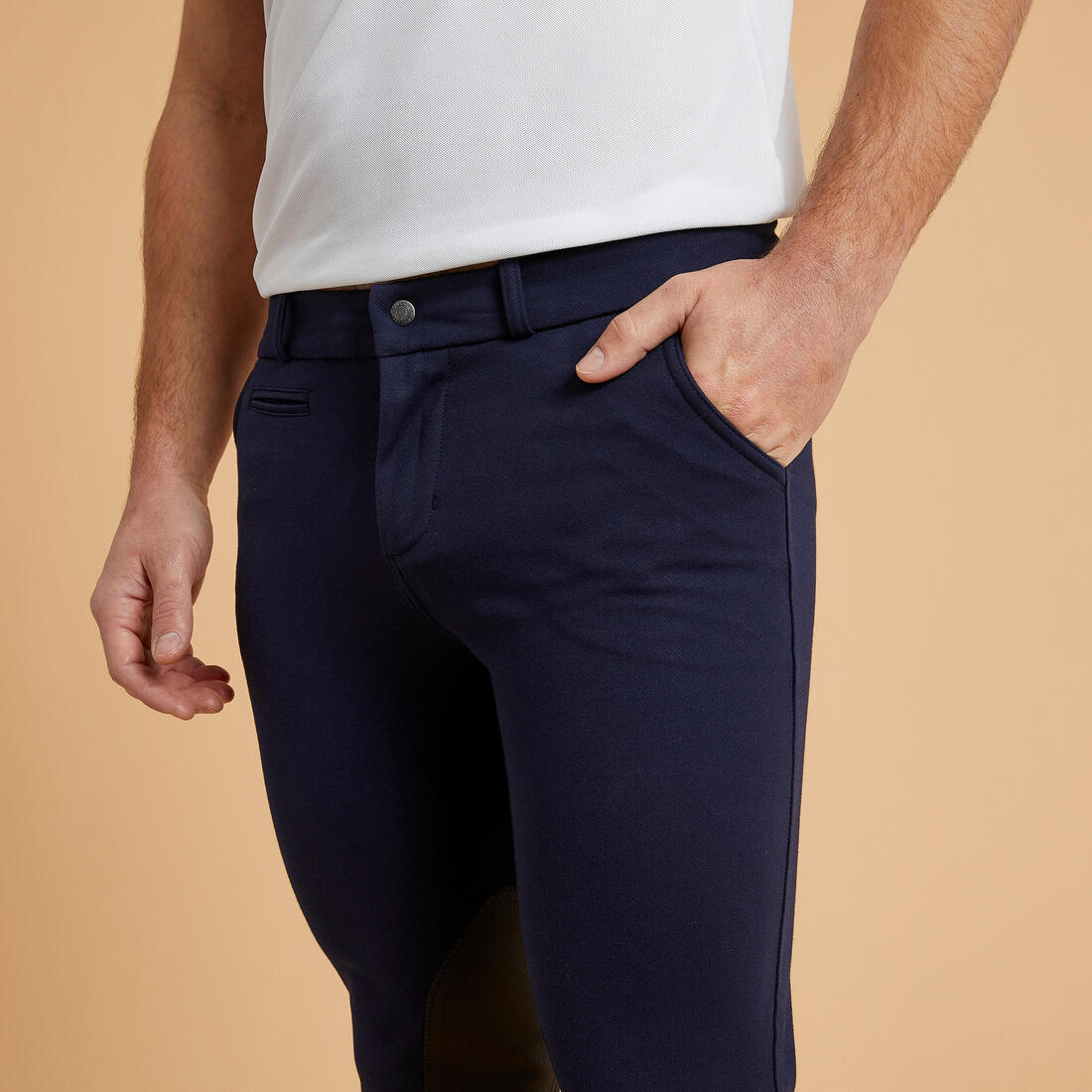 140 Horse Riding Grippy Patch Jodhpurs - Navy - Image 3
