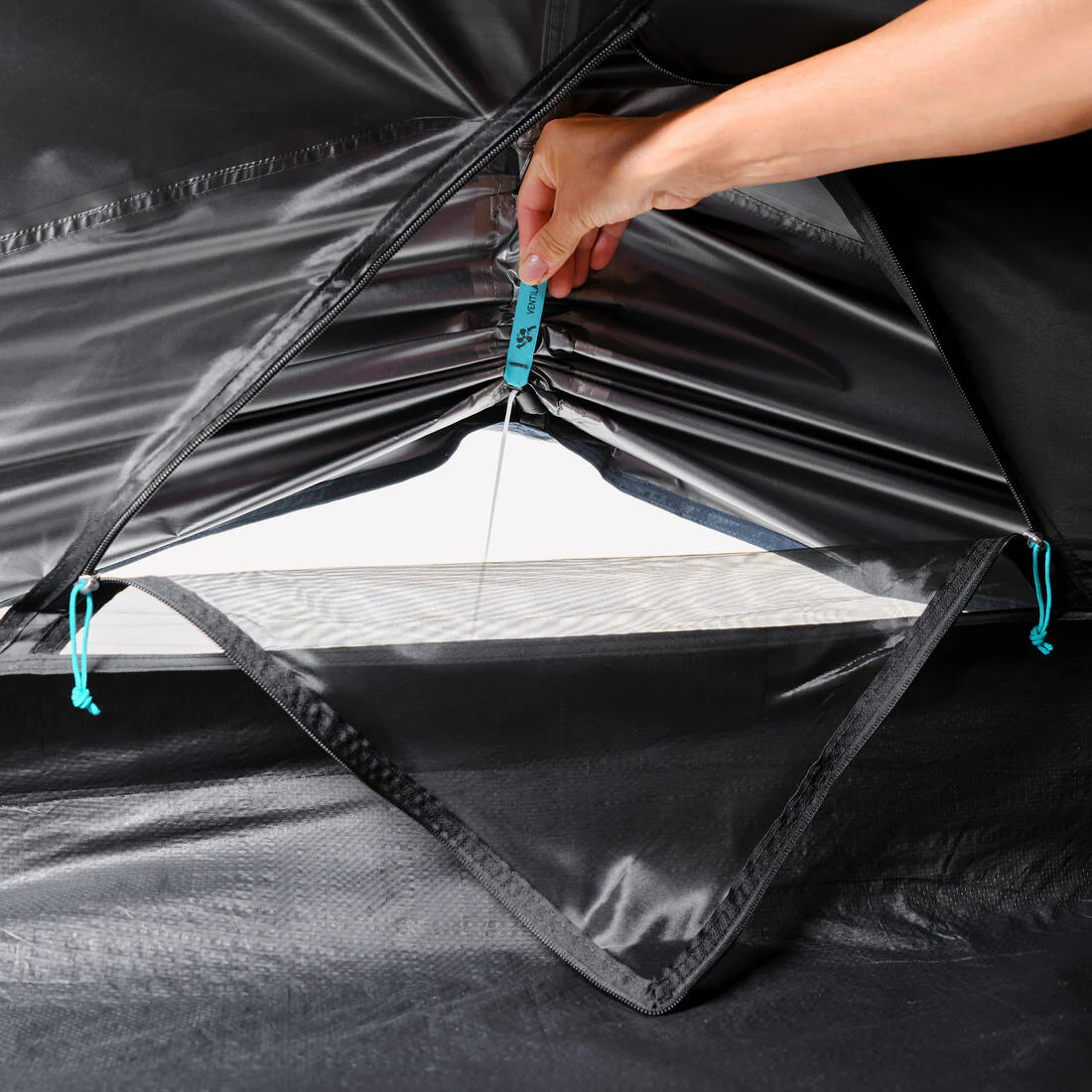 2-person camping tent, MH100 - Fresh & Black - Image 10