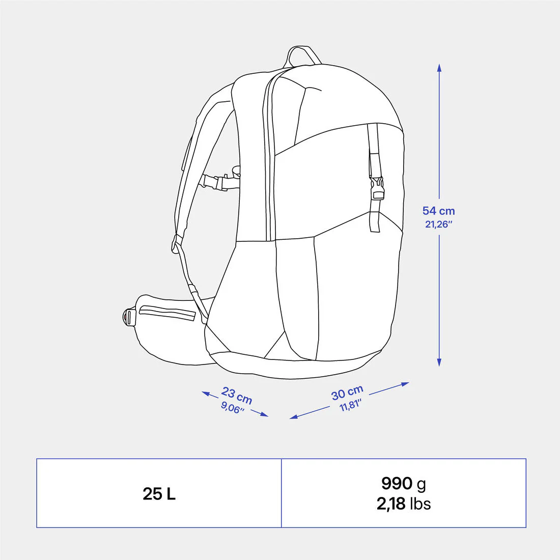 25 L Ventilated Hiking Backpack, MH500 - Image 8