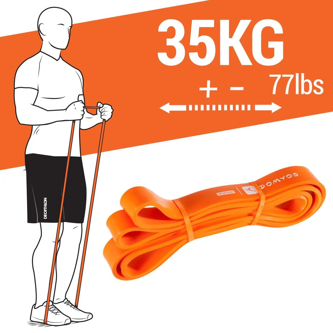 35 kg Weight Training Elastic Band - Orange - Image 7