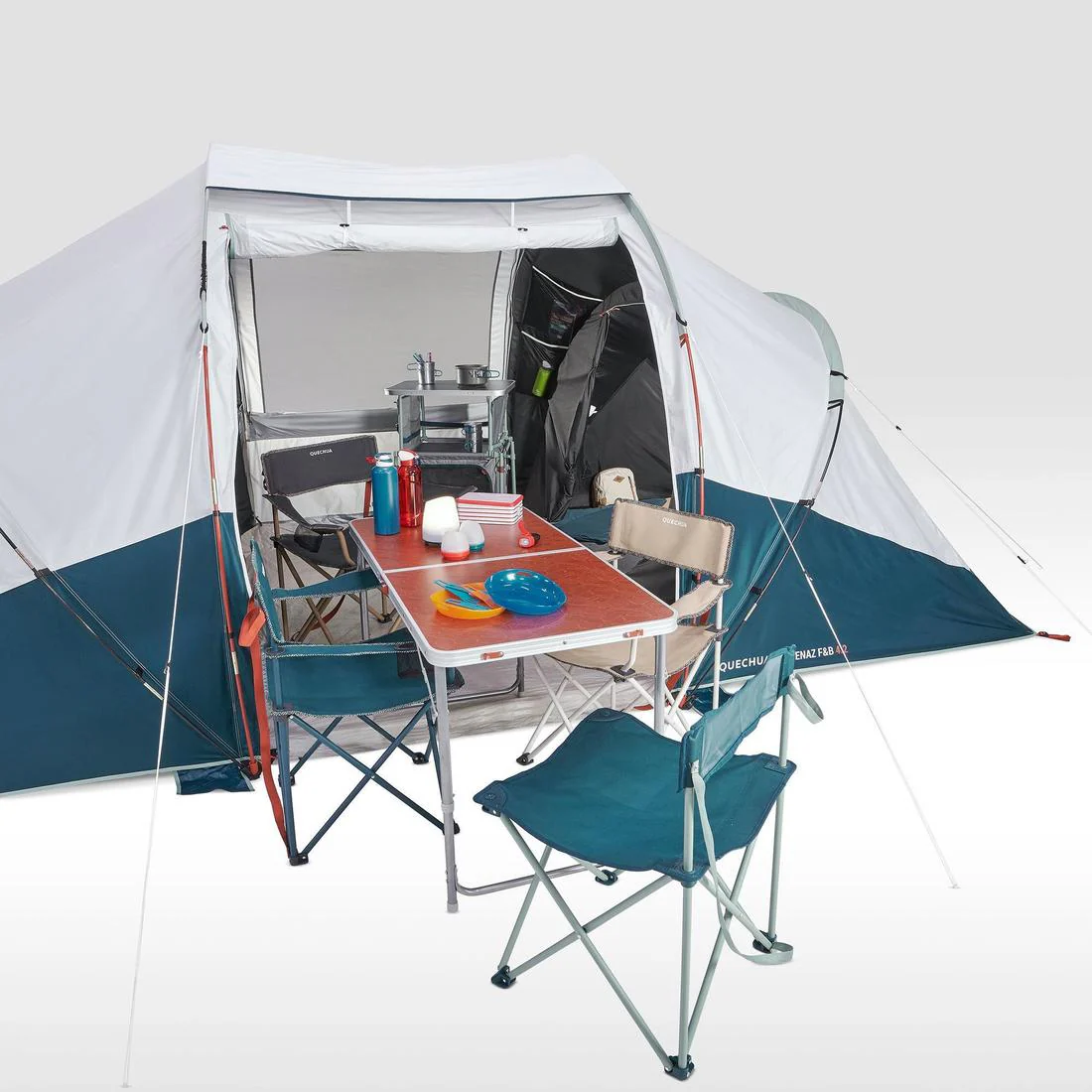 4-person, 2-bedroom camping tent, Arpenaz 4.2, Fresh & Black - Image 22
