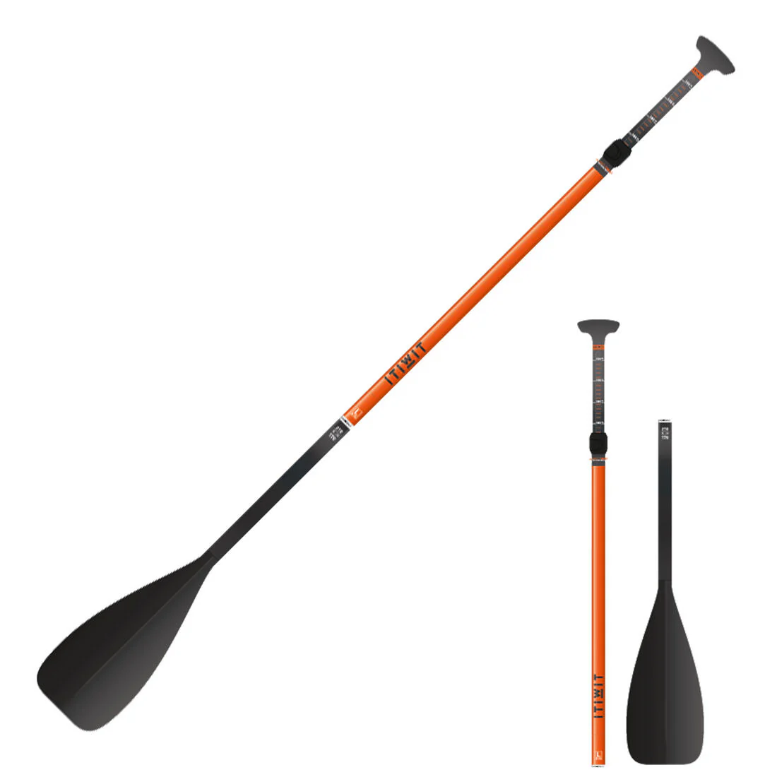500 3-part SUP paddle - 170-210 cm fibre and carbon
