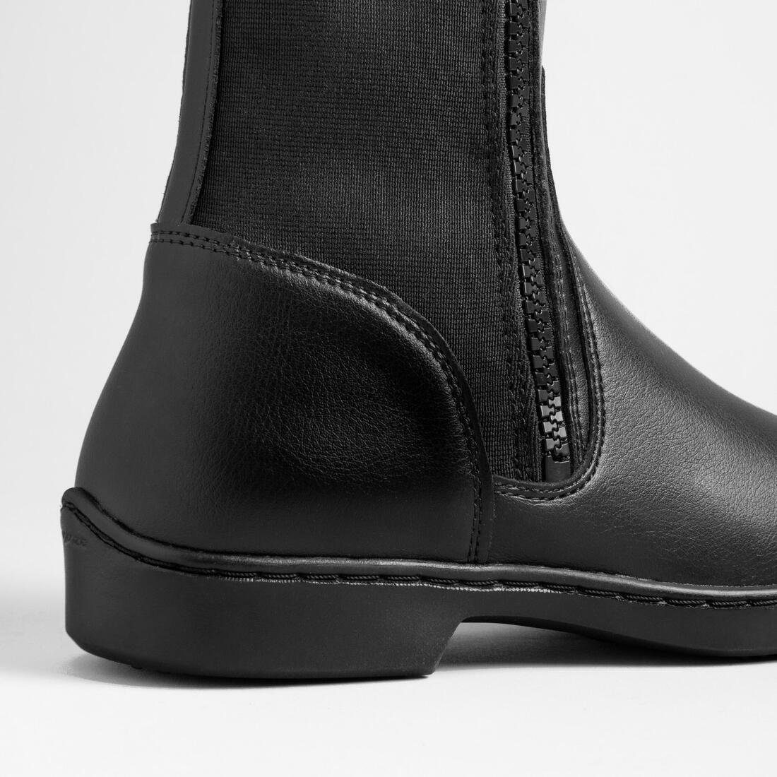 500 Adult Synthetic Horse Riding Jodhpur Boots - Black - Image 2