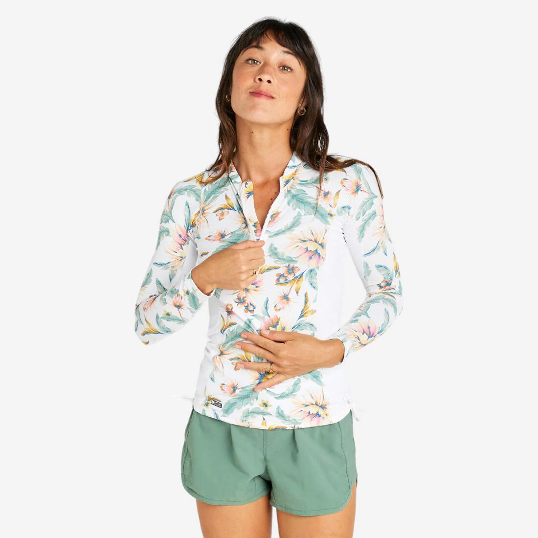 500 Women’s Long Sleeve UV-Protection Surf Top T-Shirt AKARU
