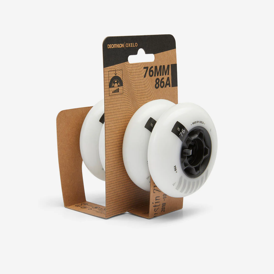 76mm/86A Freeride Inline Skating Wheels MF 4-Pack - White - Image 2