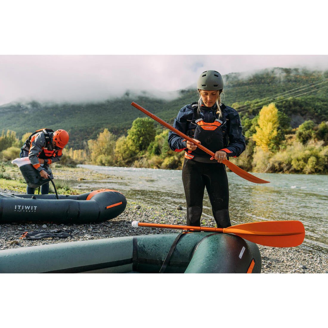 Adjustable symmetrical detachable kayak/packraft paddle 4 parts 205-215 cm - Image 12