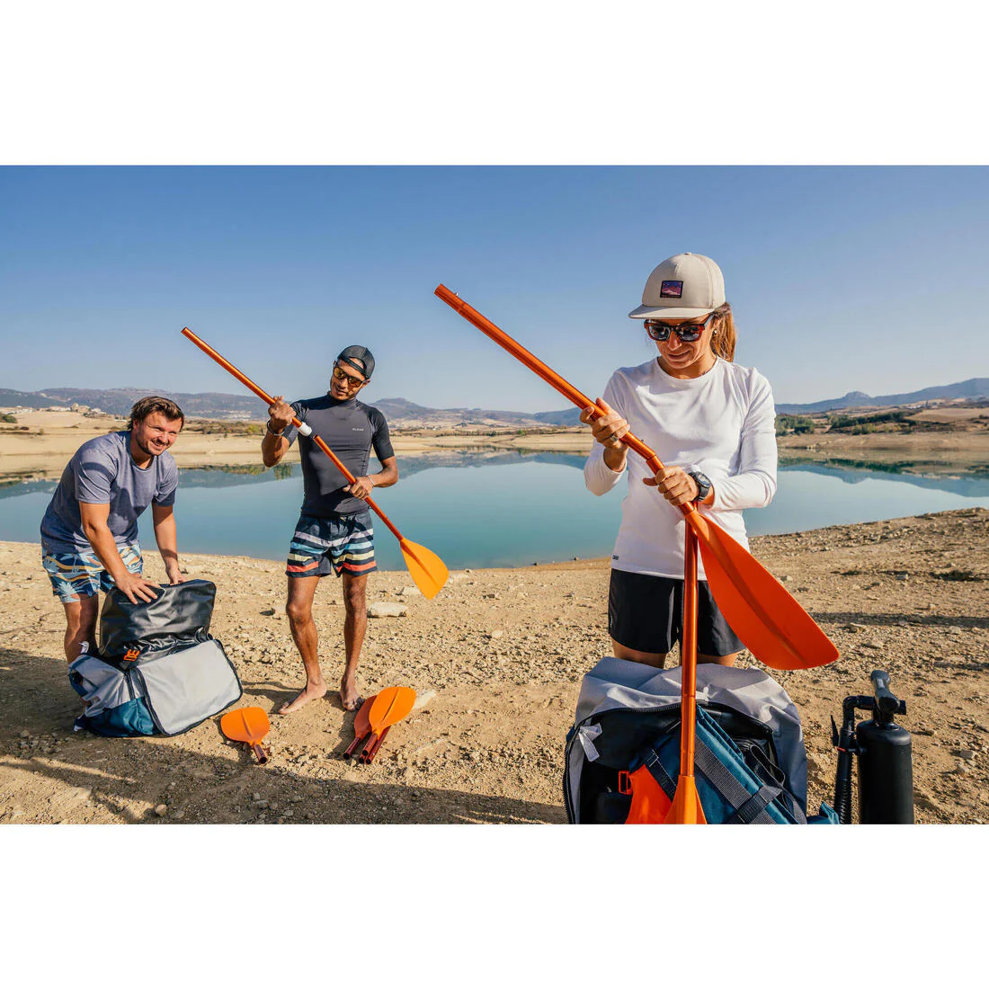 Adjustable symmetrical detachable kayak/packraft paddle 4 parts 205-215 cm - Image 2