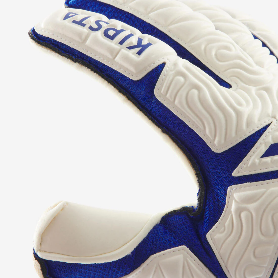 Adult Football Goalkeeper Gloves F500 Viralto - White/Blue - Image 5