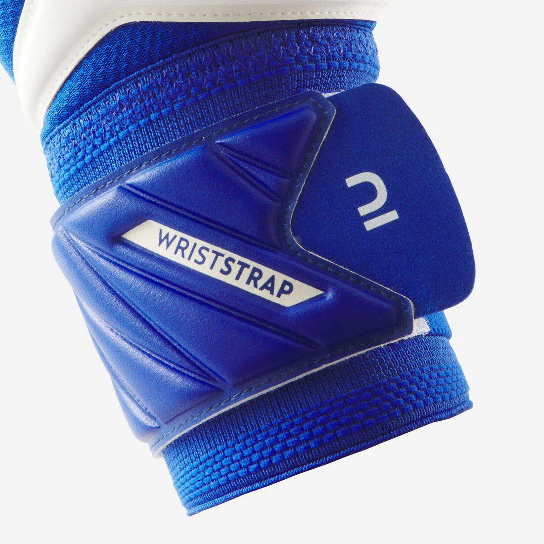 Adult Football Goalkeeper Gloves F500 Viralto - White/Blue - Image 7