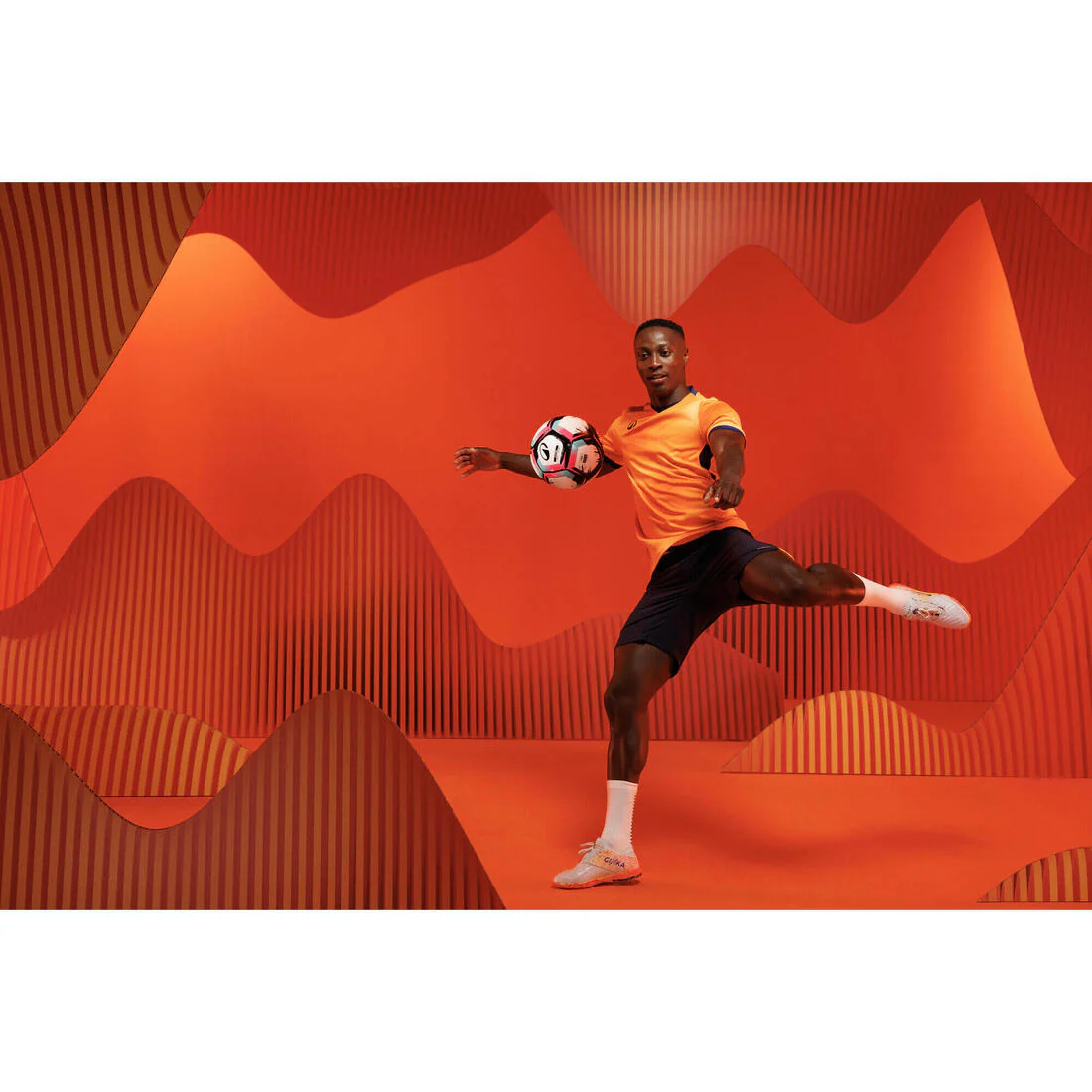 Adult Football Shorts CLR - Navy/Orange - Image 13