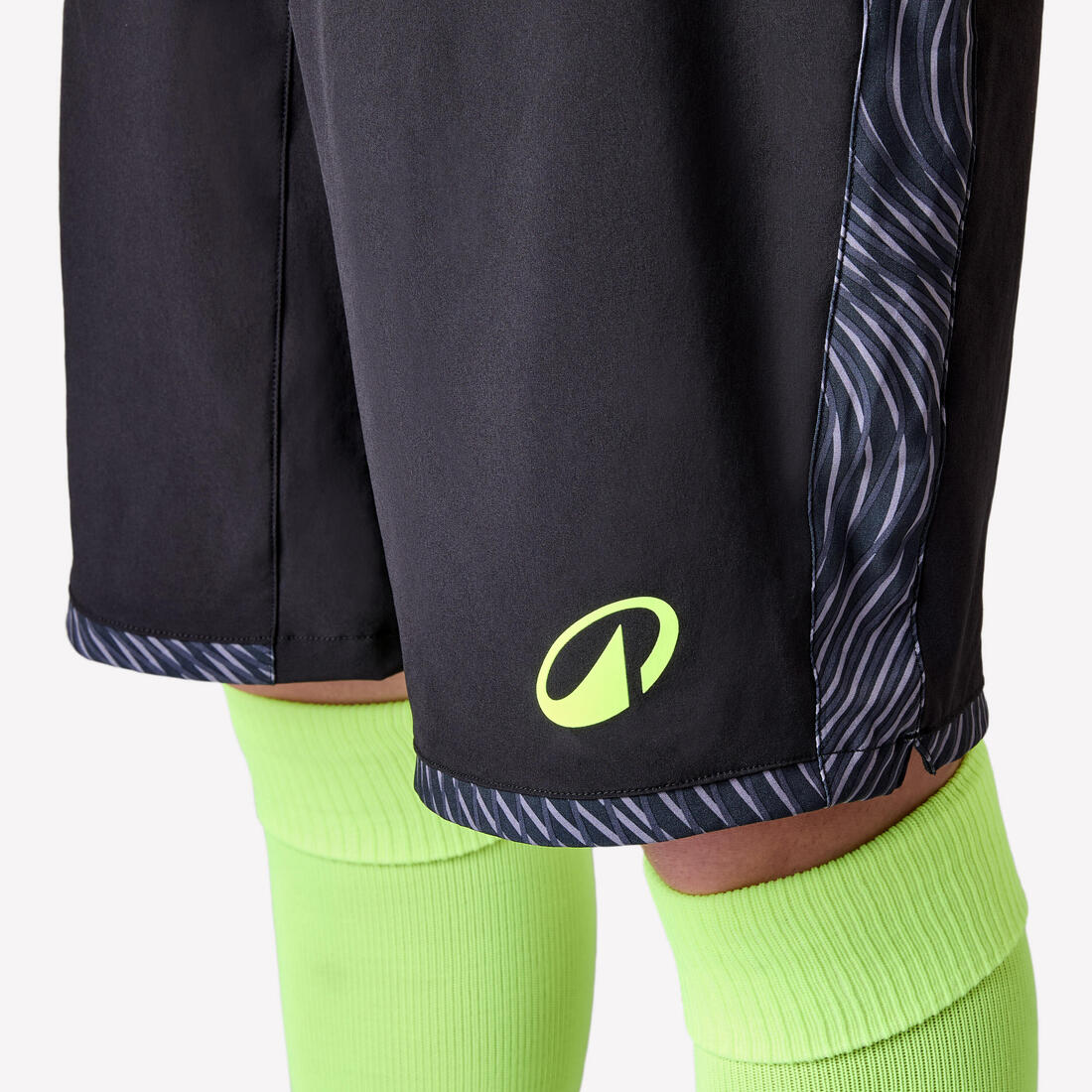 Adult Football Shorts Viralto II - Wavy Black/Neon - Image 5