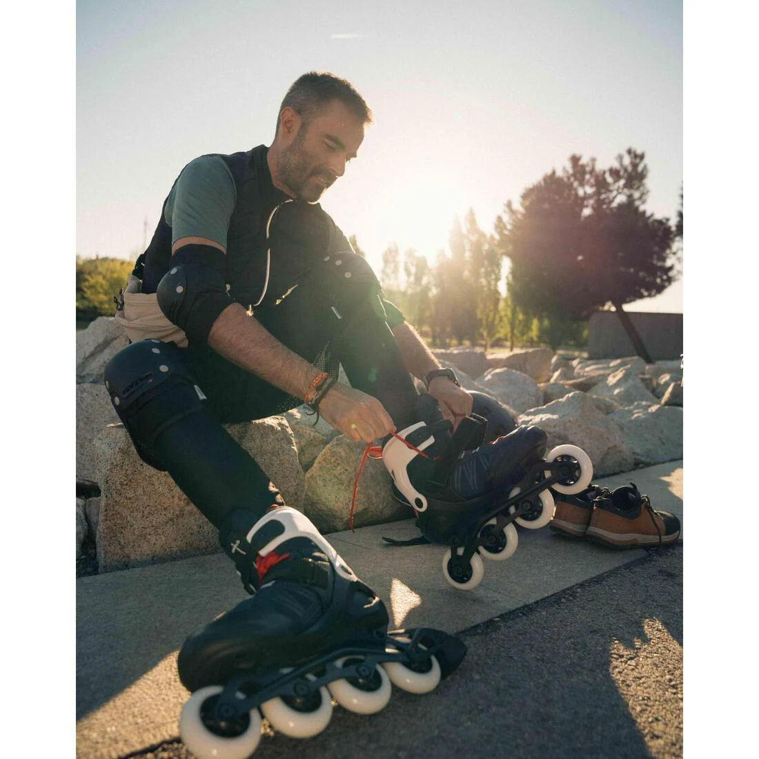 Adult Inline Fitness Skates FIT500 - Blue/Red - Image 16