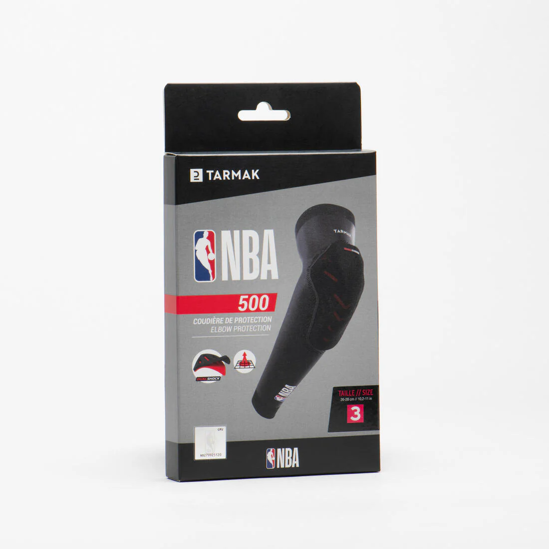Adult Protective Basketball Arm Sleeve NBA Dualshock EP500 - Black - Image 8