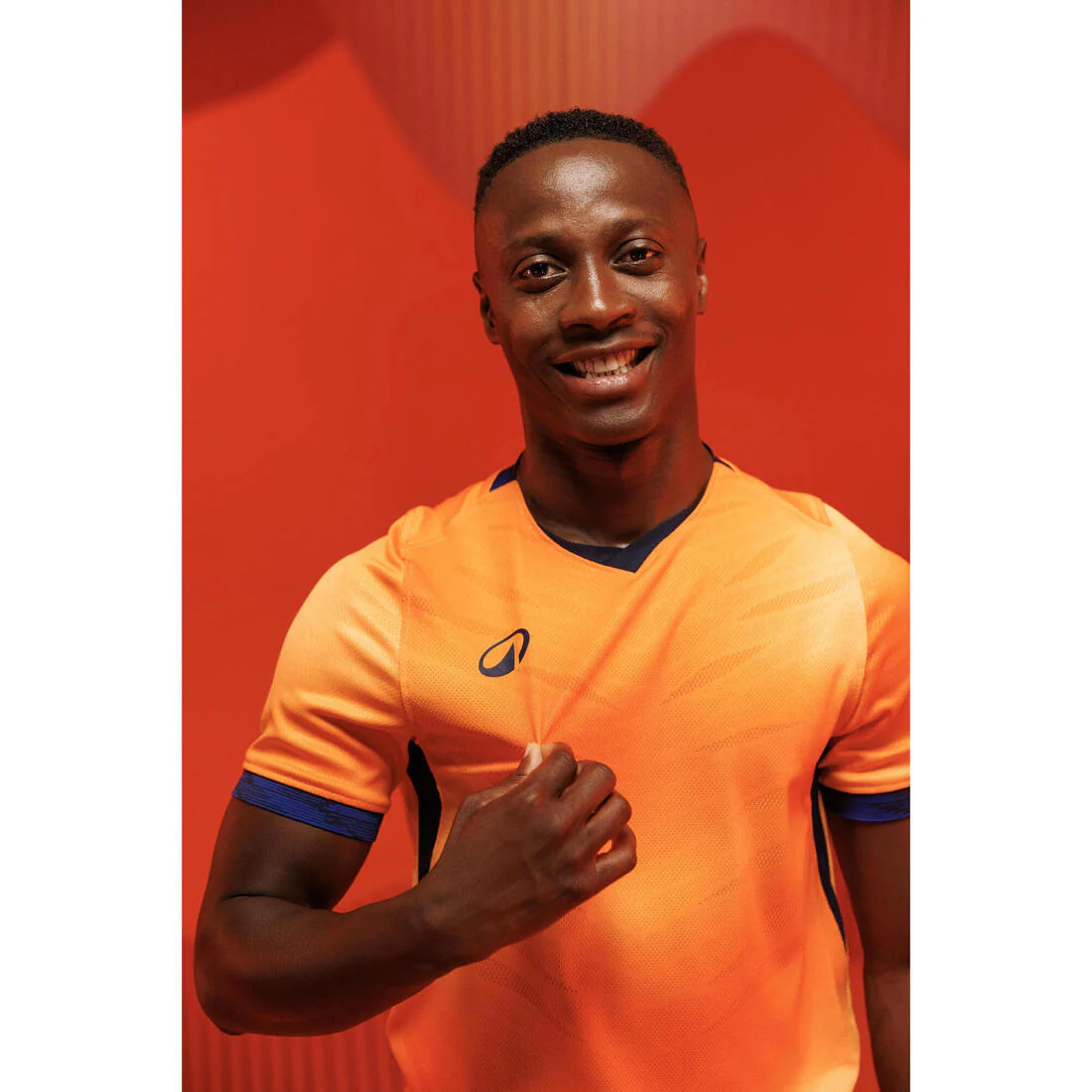 Adult Short-Sleeved Football Shirt CLR - Orange/Navy - Image 13