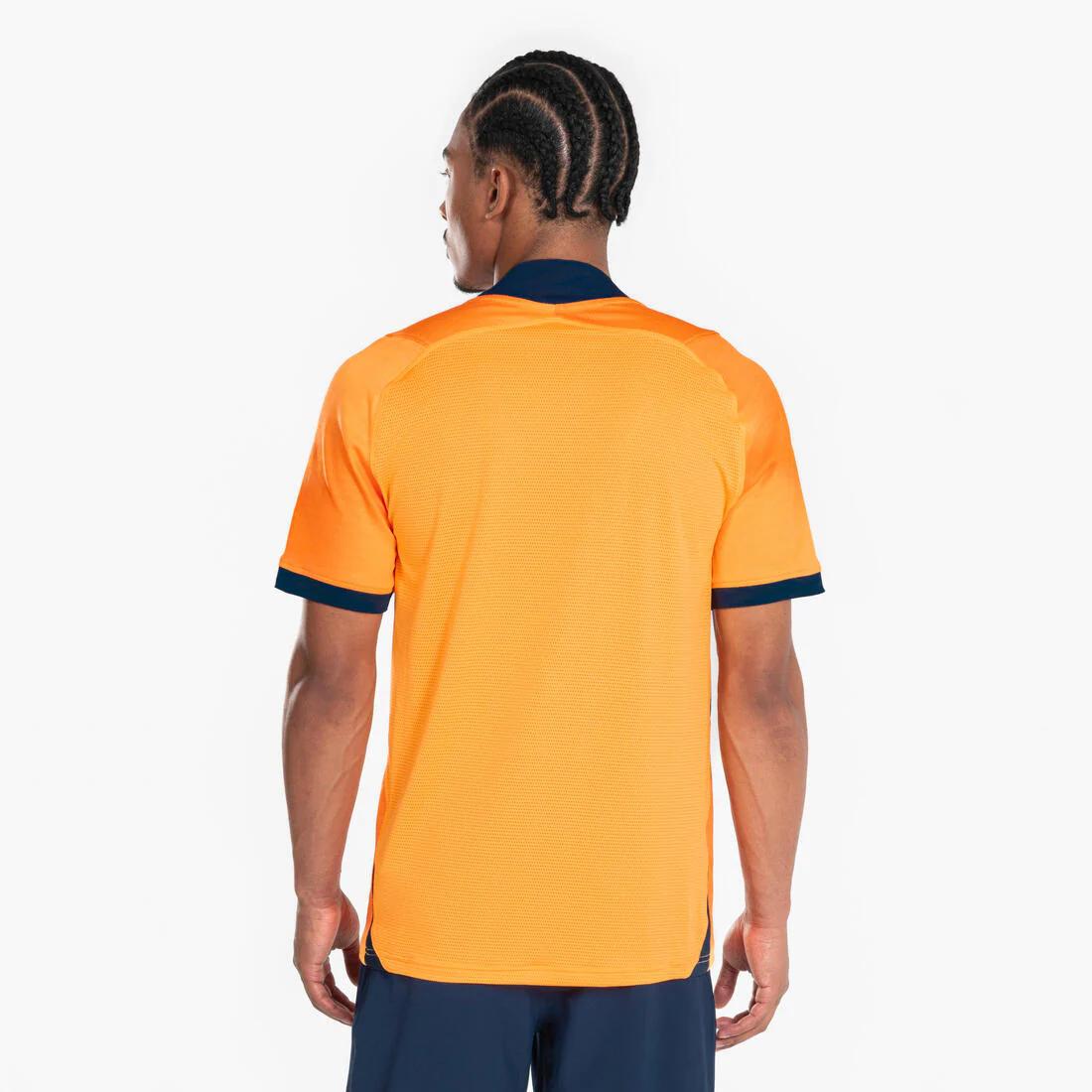 Adult Short-Sleeved Football Shirt CLR - Orange/Navy - Image 5