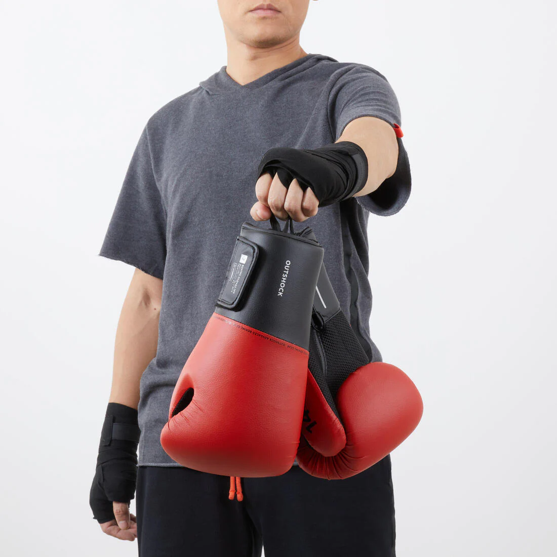 Adult Training Boxing Gloves Beginner - Red/Black - Image 5