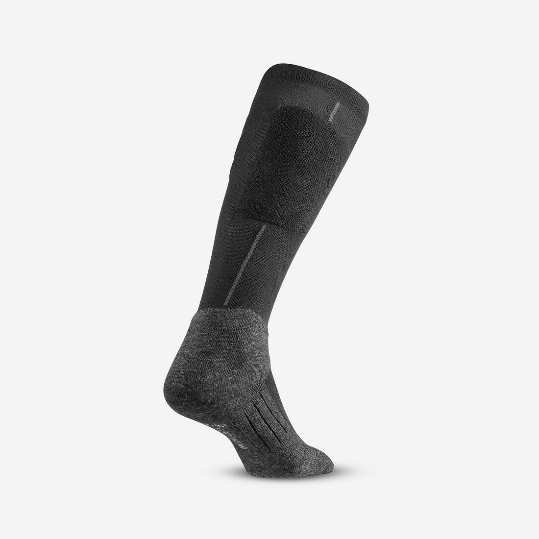 Adults’ warm and comfortable  thermal ski socks, 500 - Black - Image 3