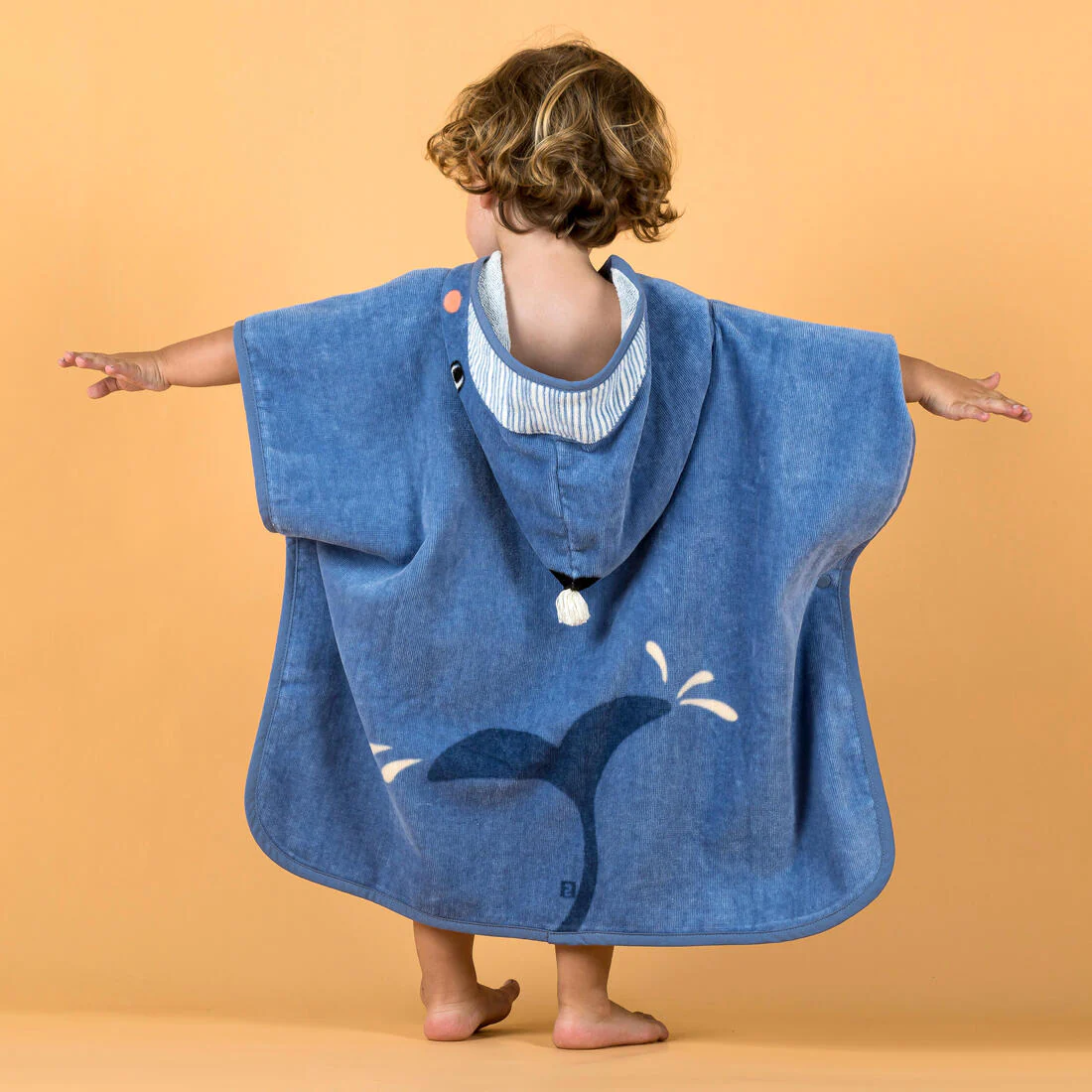 Baby cotton changing poncho - Whale blue - Image 2