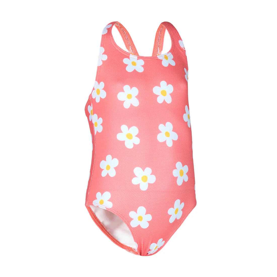 Baby Girls' 1-Piece Swimsuit waffle texture coral Flower print - Image 4