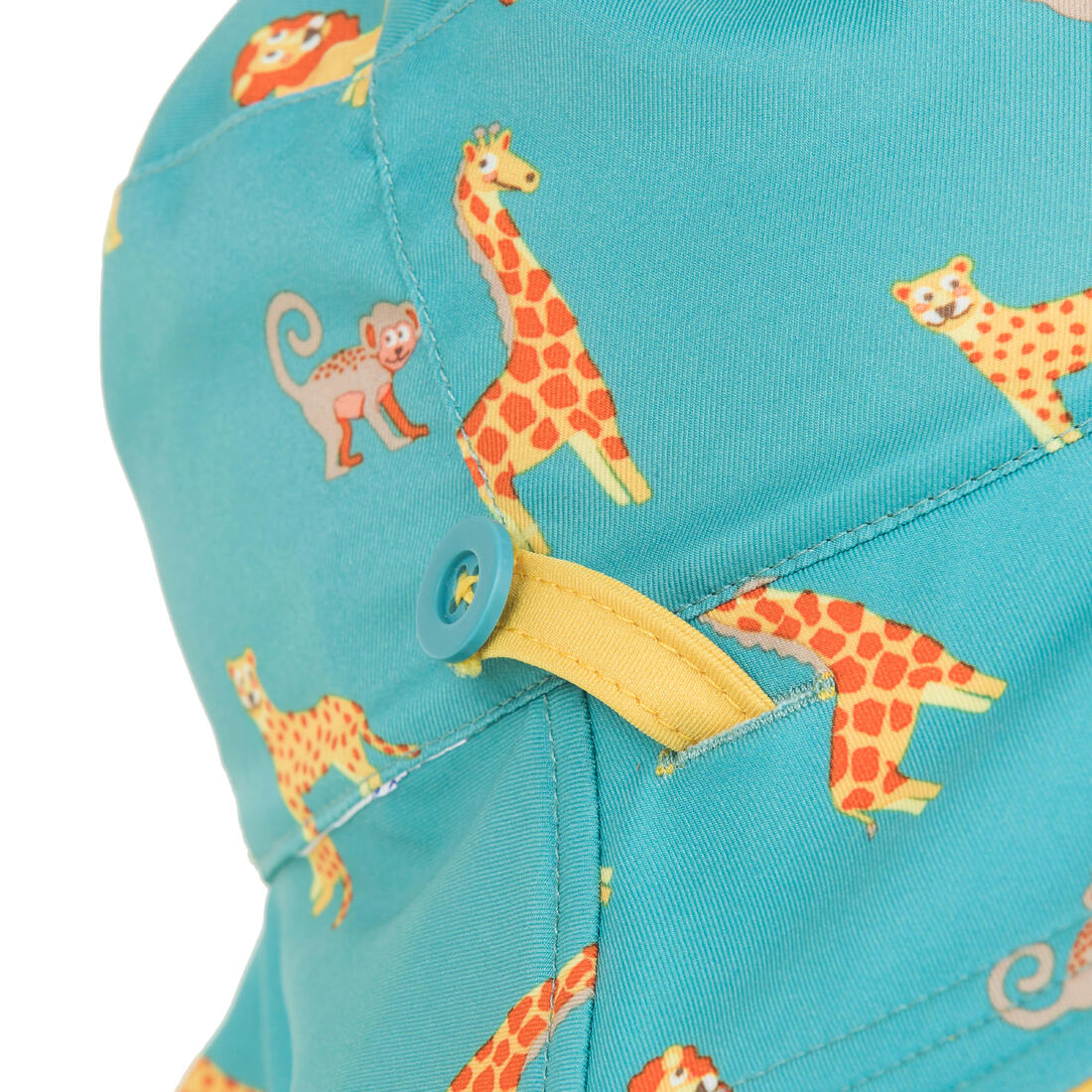Baby Reversible UV-Protection Hat - Yellow and blue SAVANA print - Image 12