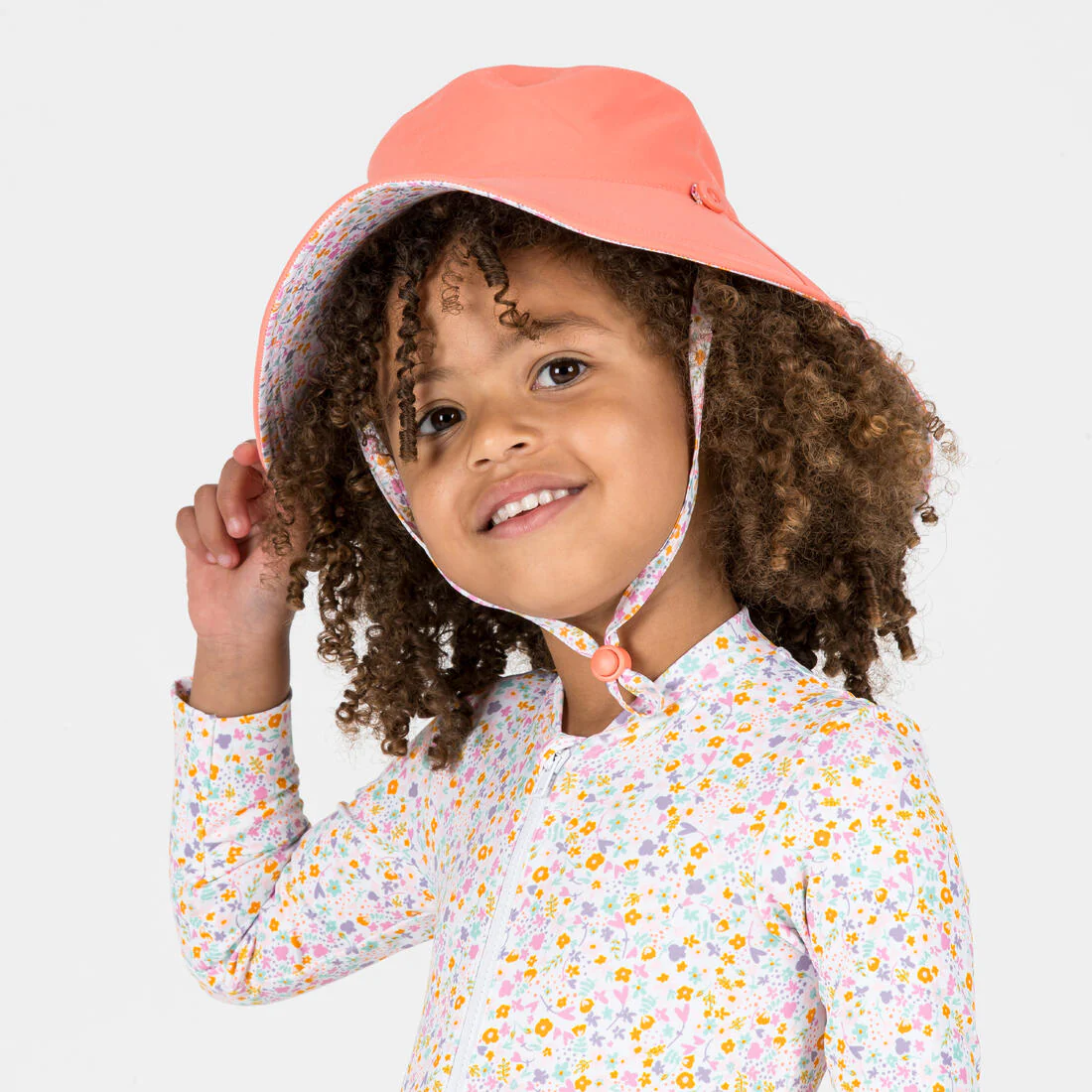 Baby Reversible UV-Protection Hat - Yellow and blue SAVANA print - Image 3