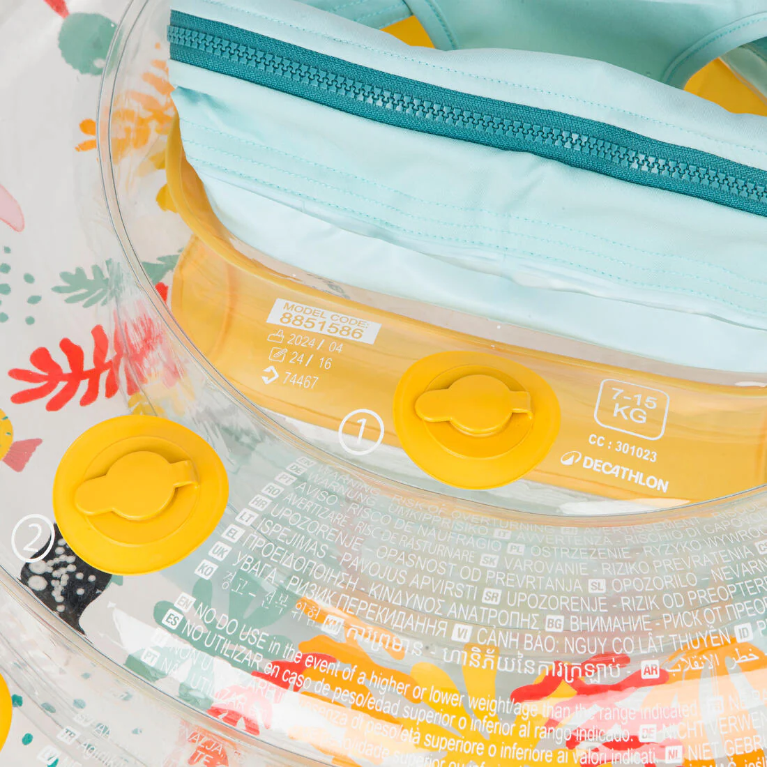 Baby seat swim ring with handles 7-15 kg - allfish yellow - Image 8