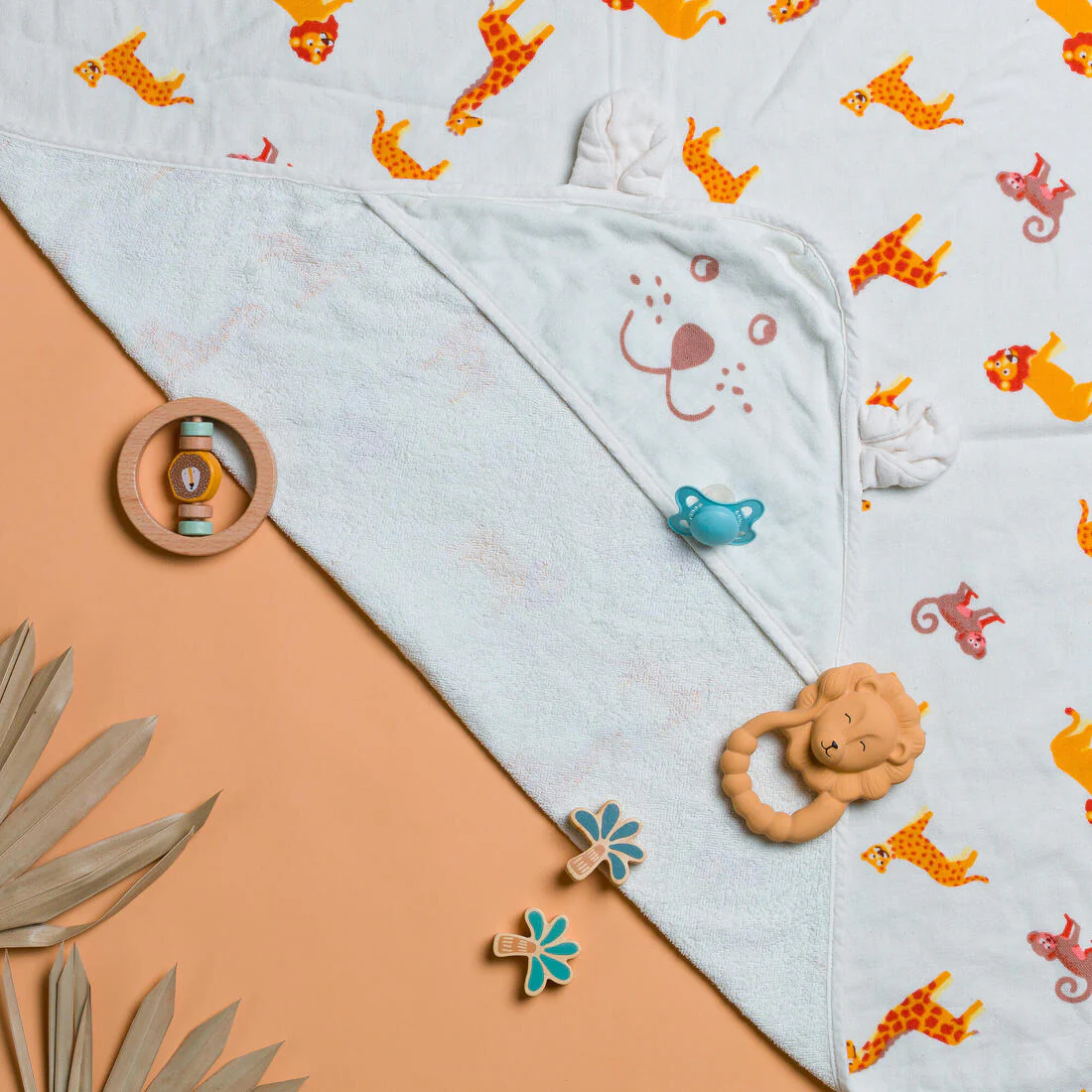 Baby Swimming Towel cotton with hood SAVANNAH print - Image 2