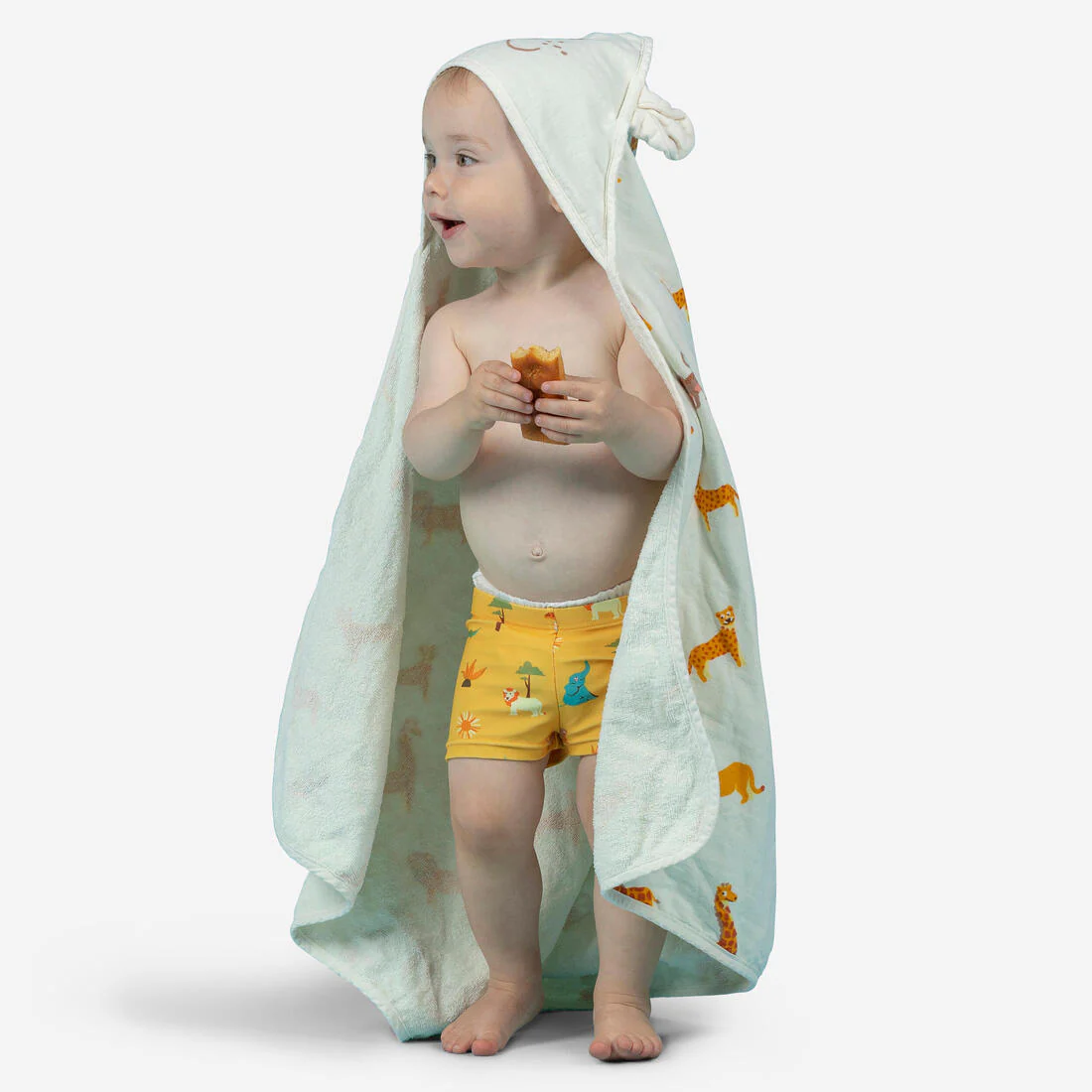 Baby Swimming Towel cotton with hood SAVANNAH print - Image 3