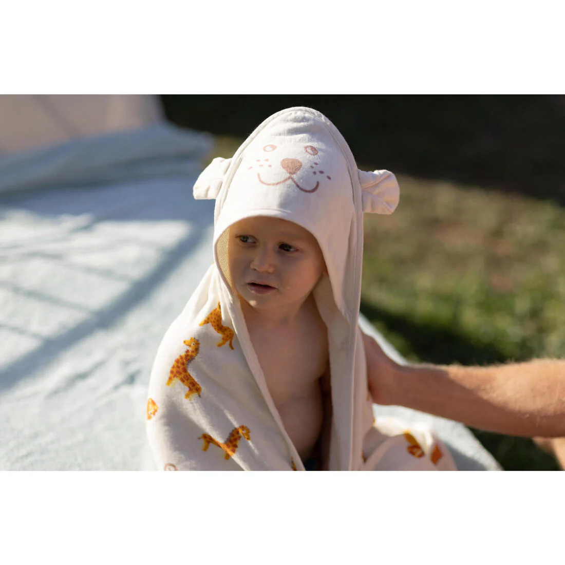 Baby Swimming Towel cotton with hood SAVANNAH print - Image 5