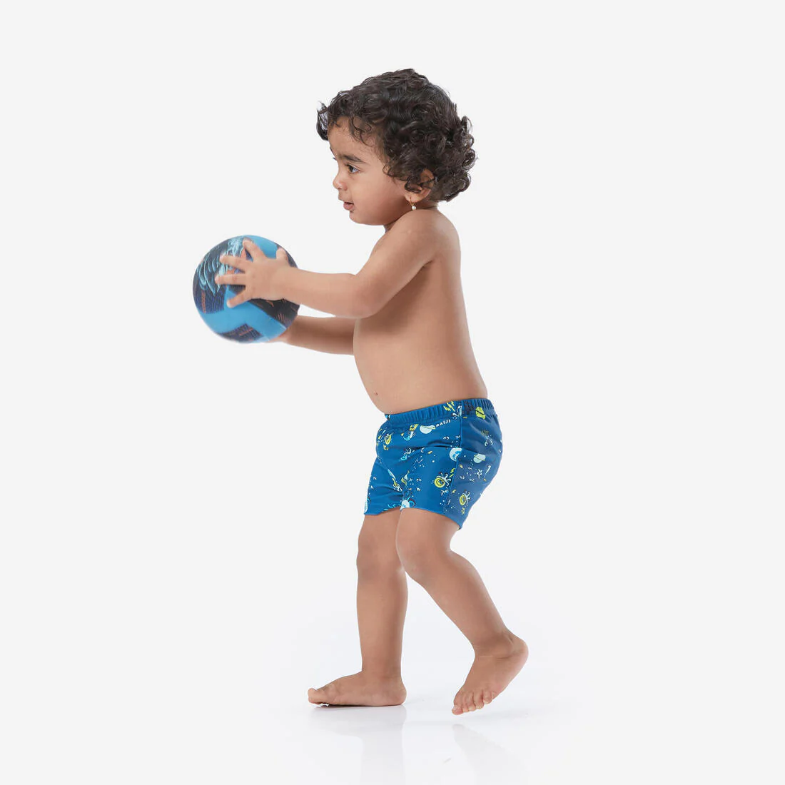 Baby Washable Swimming Nappy Boxer - Blue Printed - Image 2