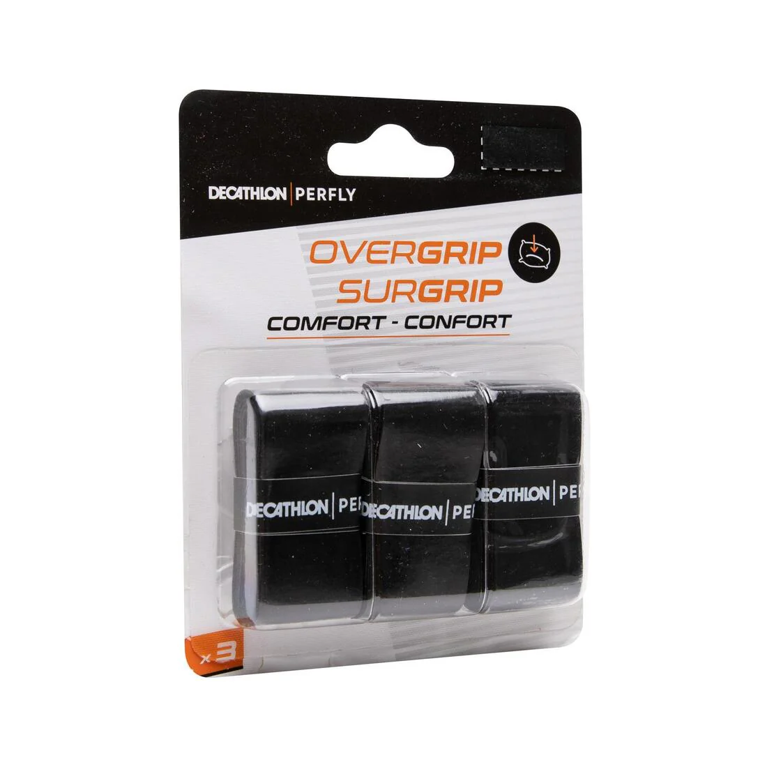 BADMINTON COMFORT OVERGRIP X 3 BLACK - Image 4