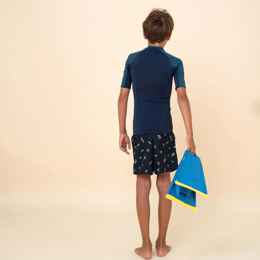Boys’ short-sleeved sun top - navy blue and petrol - Image 9