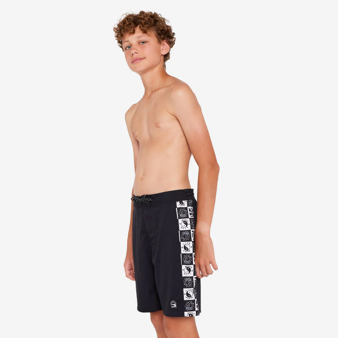 Boys’ surfing boardshorts - 900 Band black - Image 3