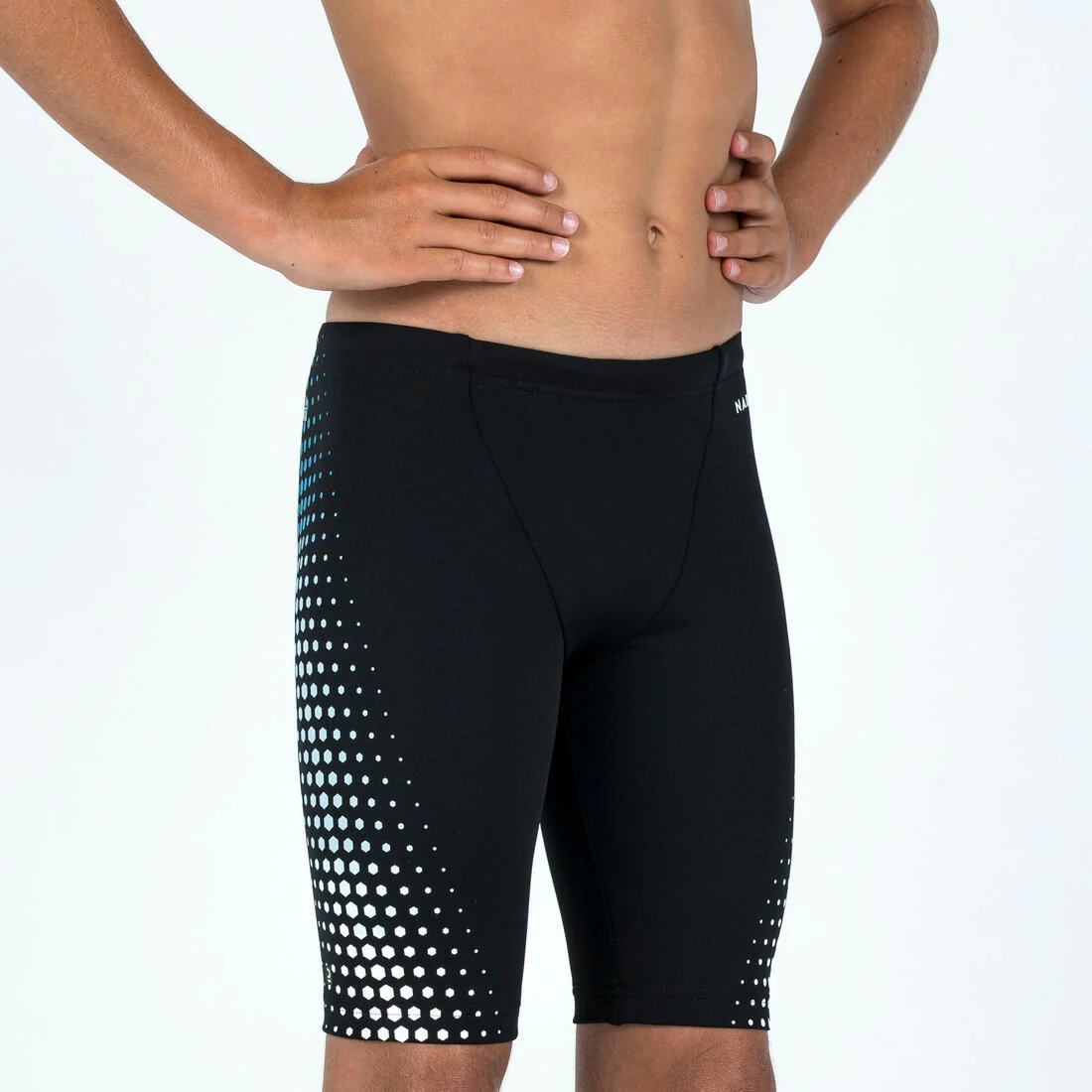 Boys’ Swimming Jammer - Fitib - Black / Olive green / Neon - Image 6