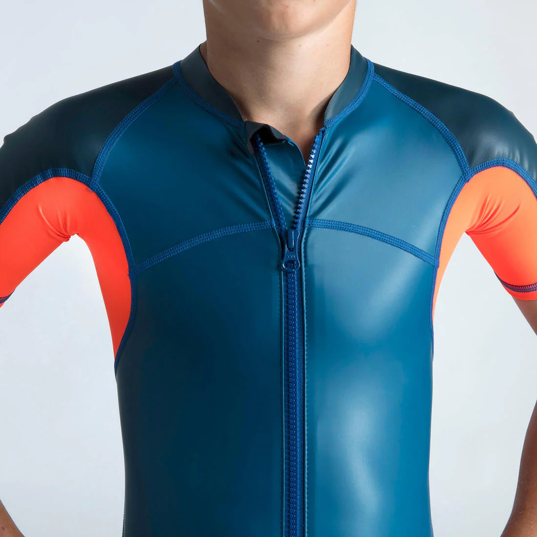 Boys’ Swimming Suit - Shorty 100 Kloupi - Blue Red - Image 4