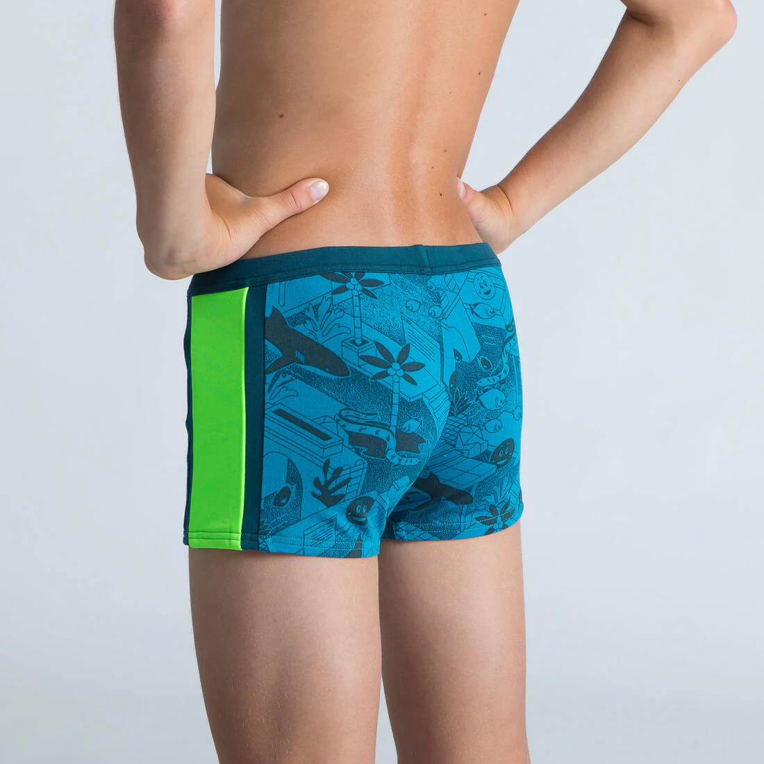Boys’ Swimming Trunks Yokob Dark Blue / Neon - Image 2