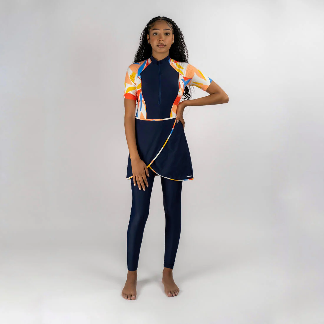 BURKINI RIME 100 SHORT SLEEVED NAVY LEA MELON