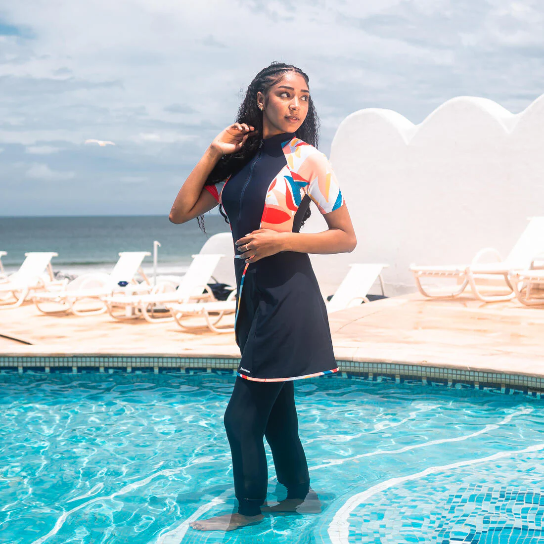 BURKINI RIME 100 SHORT SLEEVED NAVY LEA MELON - Image 5