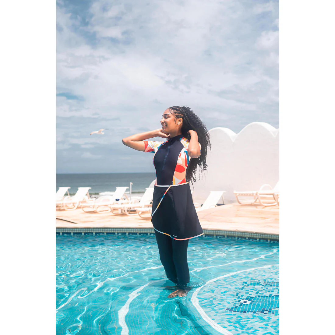 BURKINI RIME 100 SHORT SLEEVED NAVY LEA MELON - Image 6