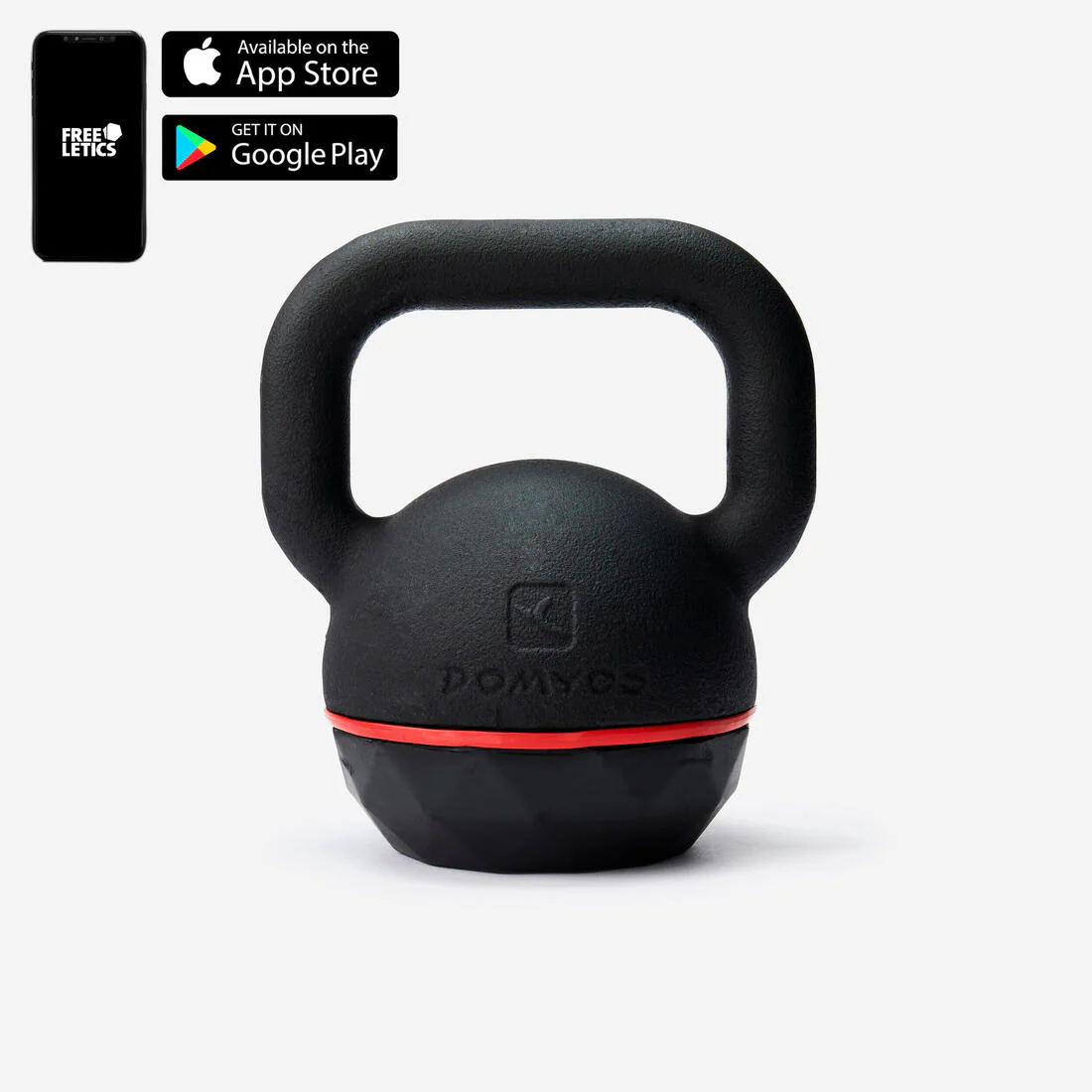 Cast Iron Kettlebell with Rubber Base 20 kg, Partially Recycled Cast Iron - Image 2
