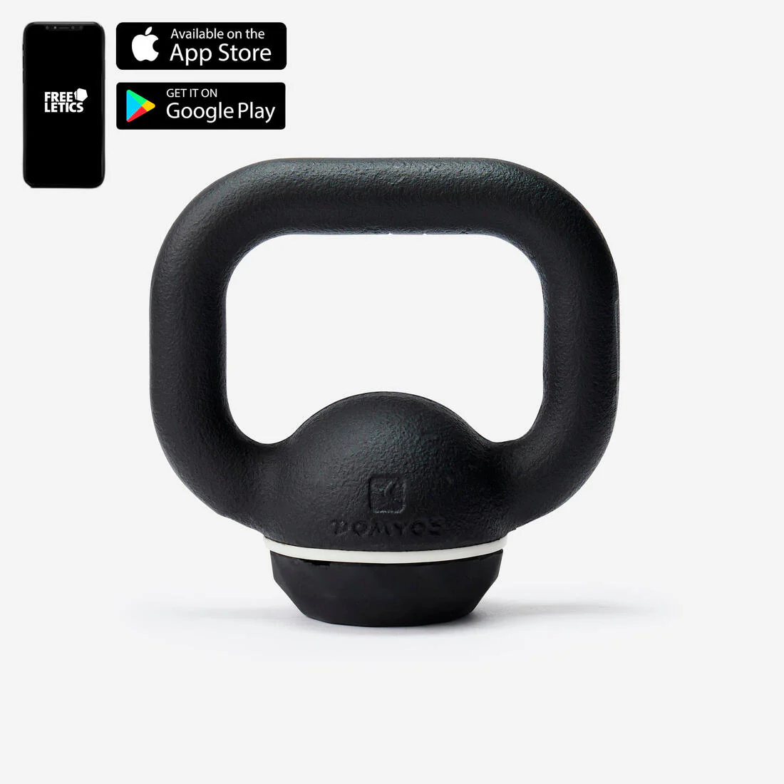 Cast Iron Kettlebell with Rubber Base 4 kg, Partially Recycled Cast Iron - Image 2