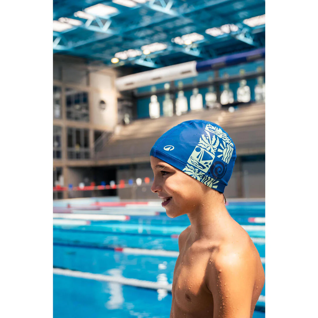 Coated mesh swimming cap - Printed fabric - Size S - Shark - Image 12