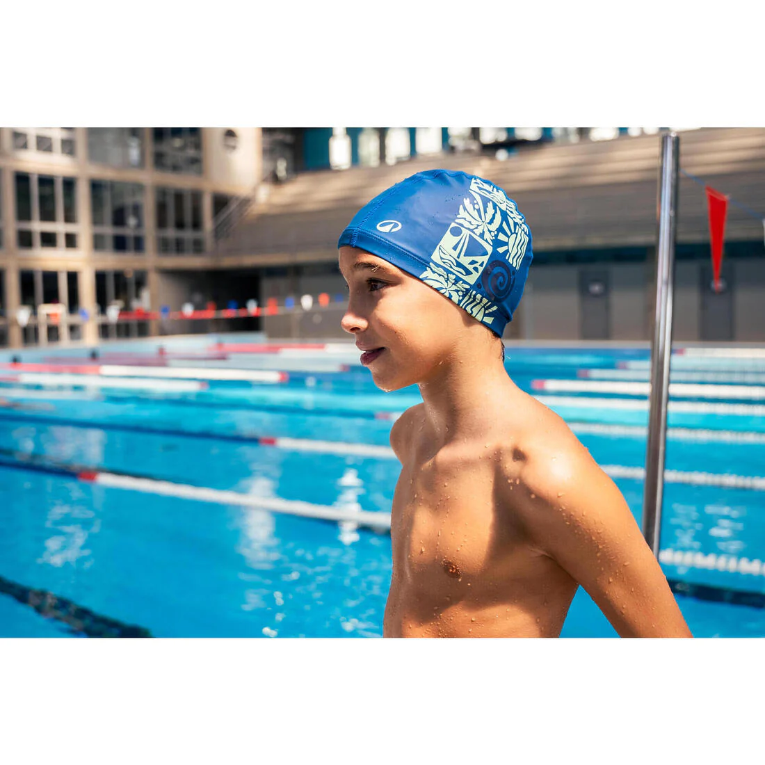 Coated mesh swimming cap - Printed fabric - Size S - Shark - Image 7