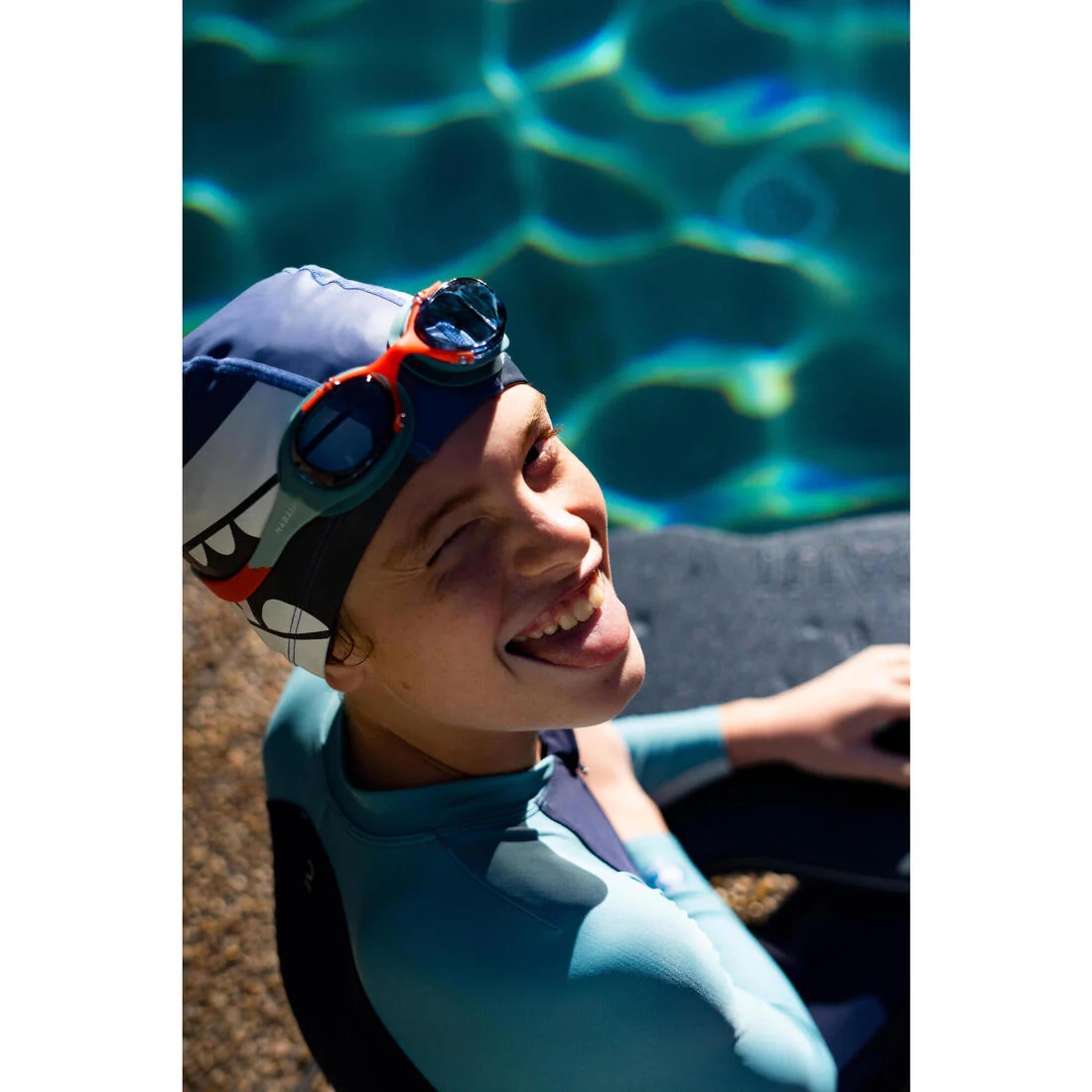 Coated mesh swimming cap - Printed fabric - Size S - Shark - Image 8