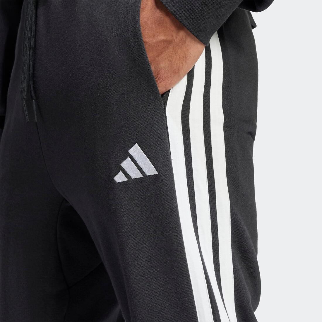 Essential 3-Stripes French Terry Joggers, Black - Image 6